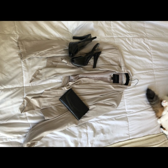 Taupe shawl style jacket - Picture 2 of 3